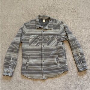 Voyager Men's Gray Fleece Lined Shirt Jacket (Shacket) - Soft & Warm